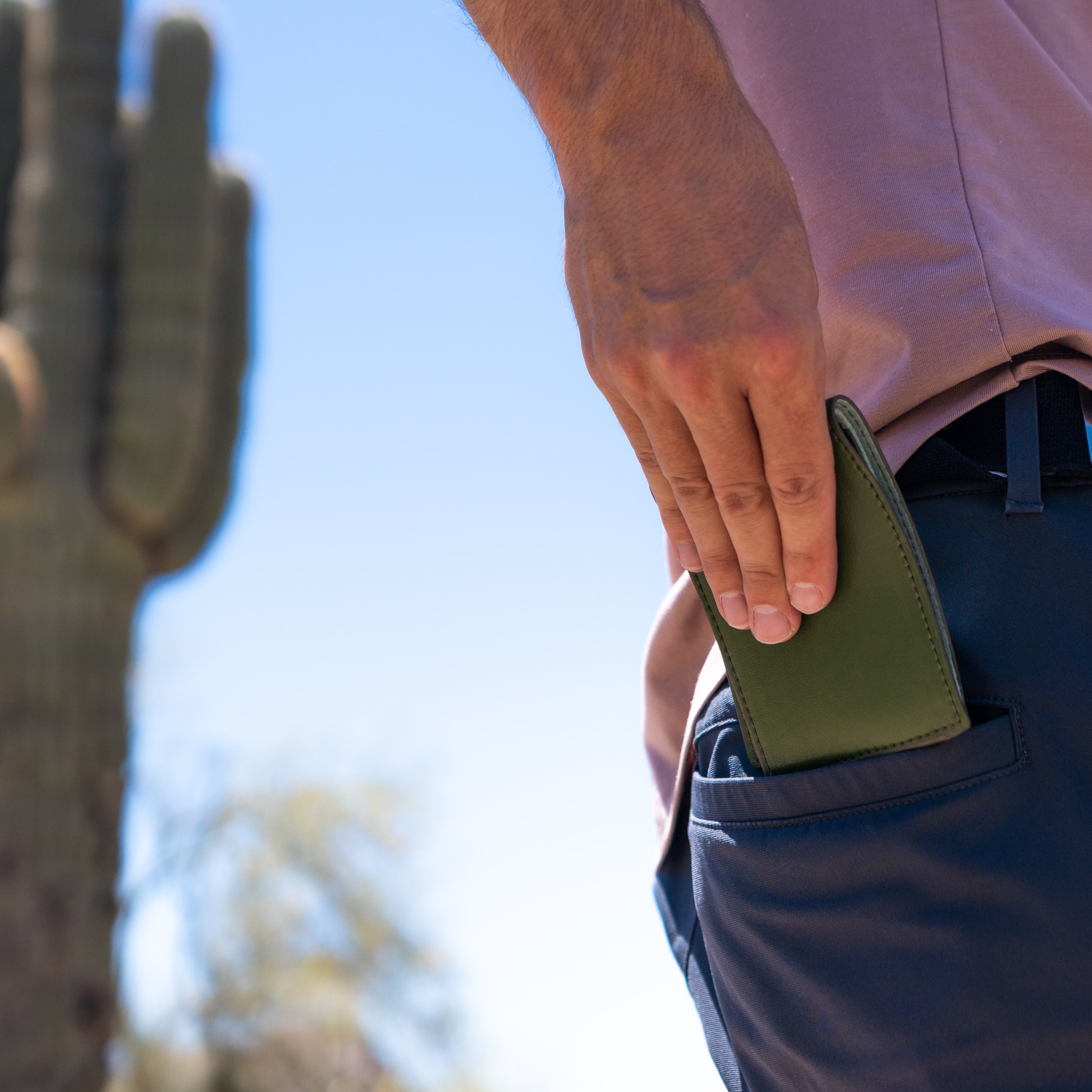 cactus leather wallet for men