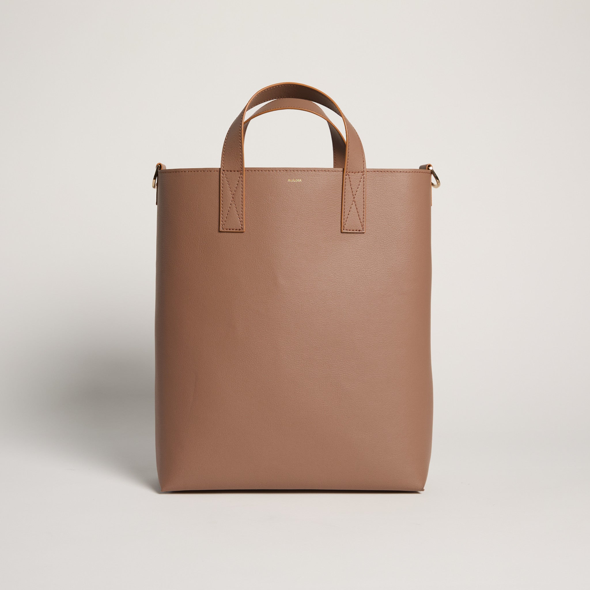 pink dusty rose vegan apple leather tote bucket bag