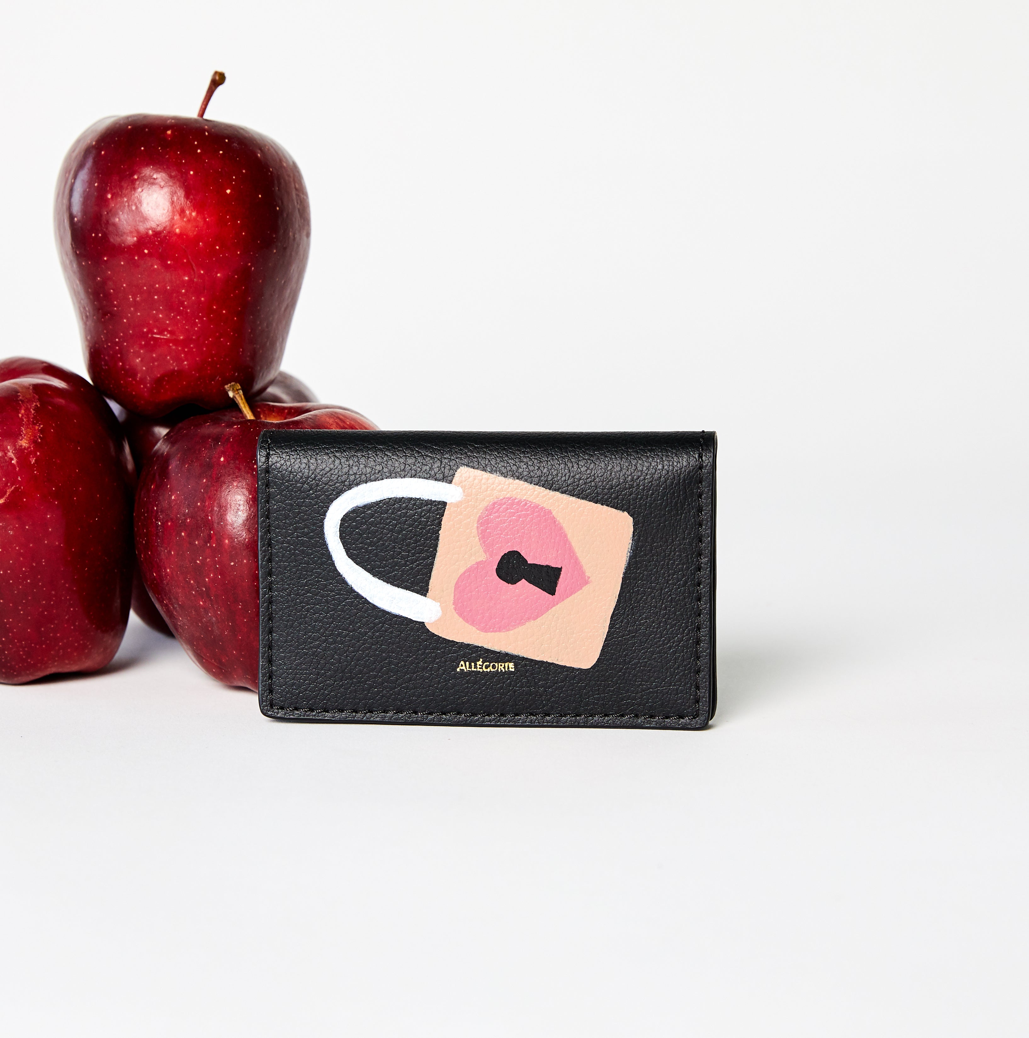 hand painted cardholder by LGBTQA+ artist on vegan sustainable materials