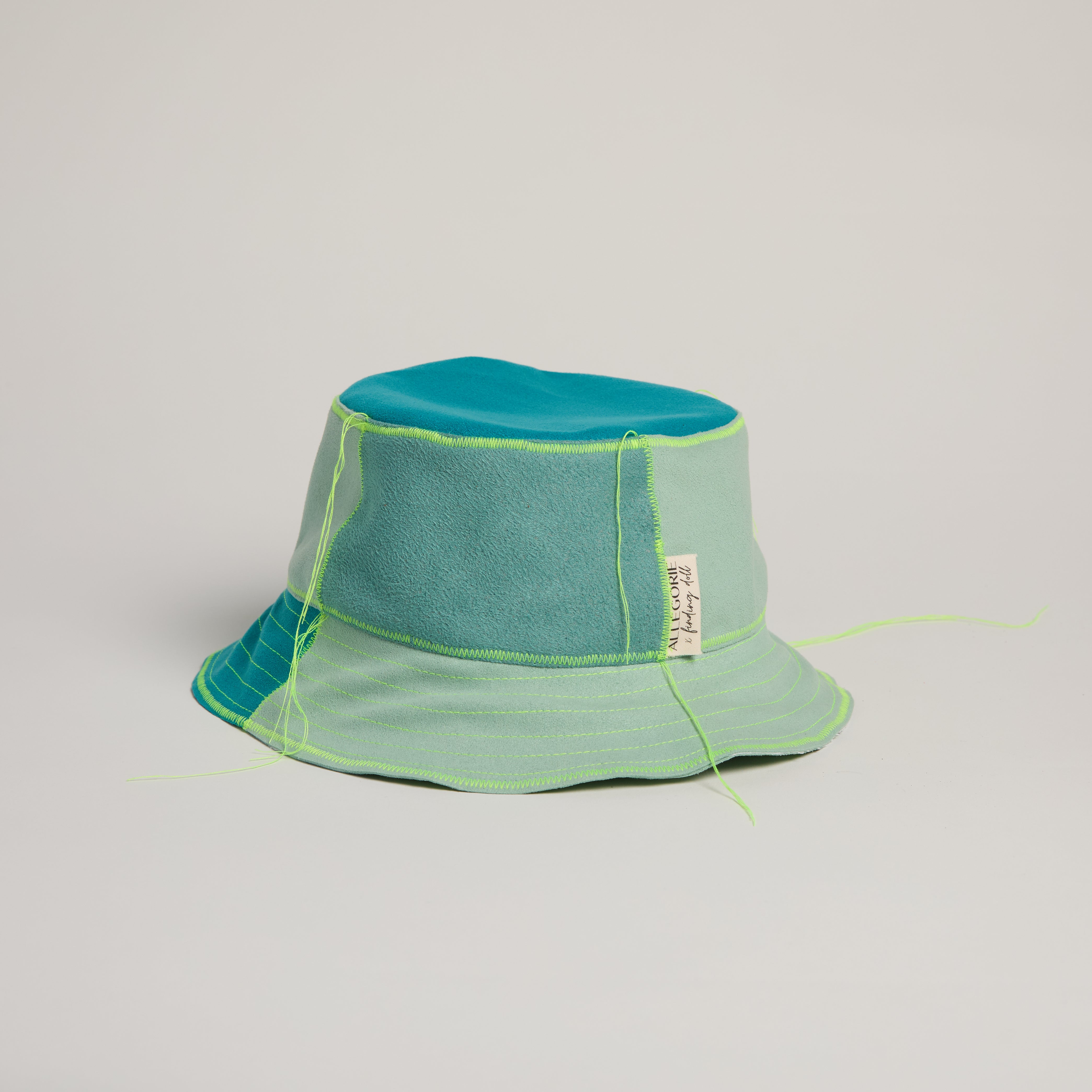 A x F: Color-Blocked Bucket Hat, "Forever Green"