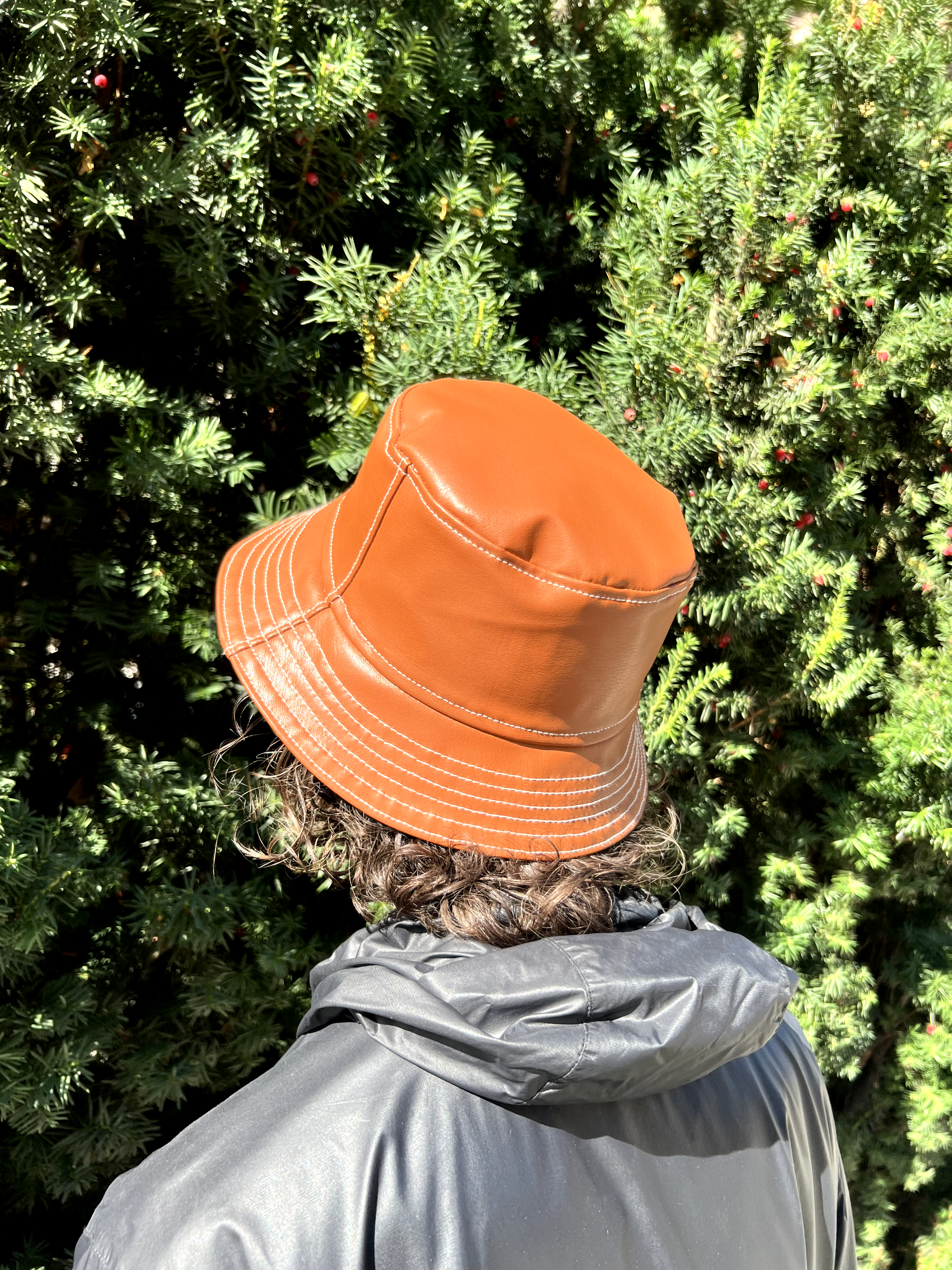 A x RT: Apple Leather Reversible Bucket Hat