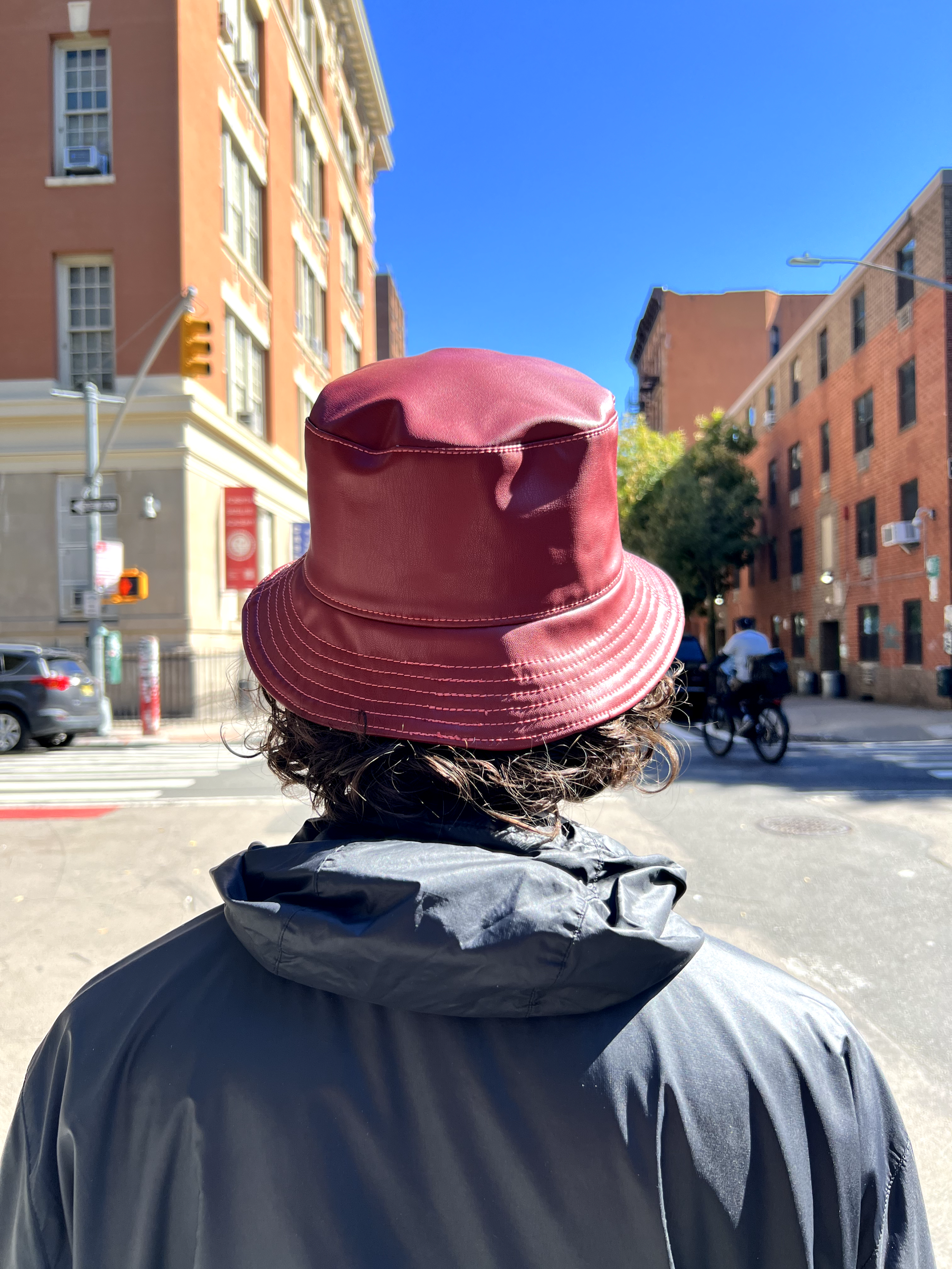 A x RT: Apple Leather Reversible Bucket Hat