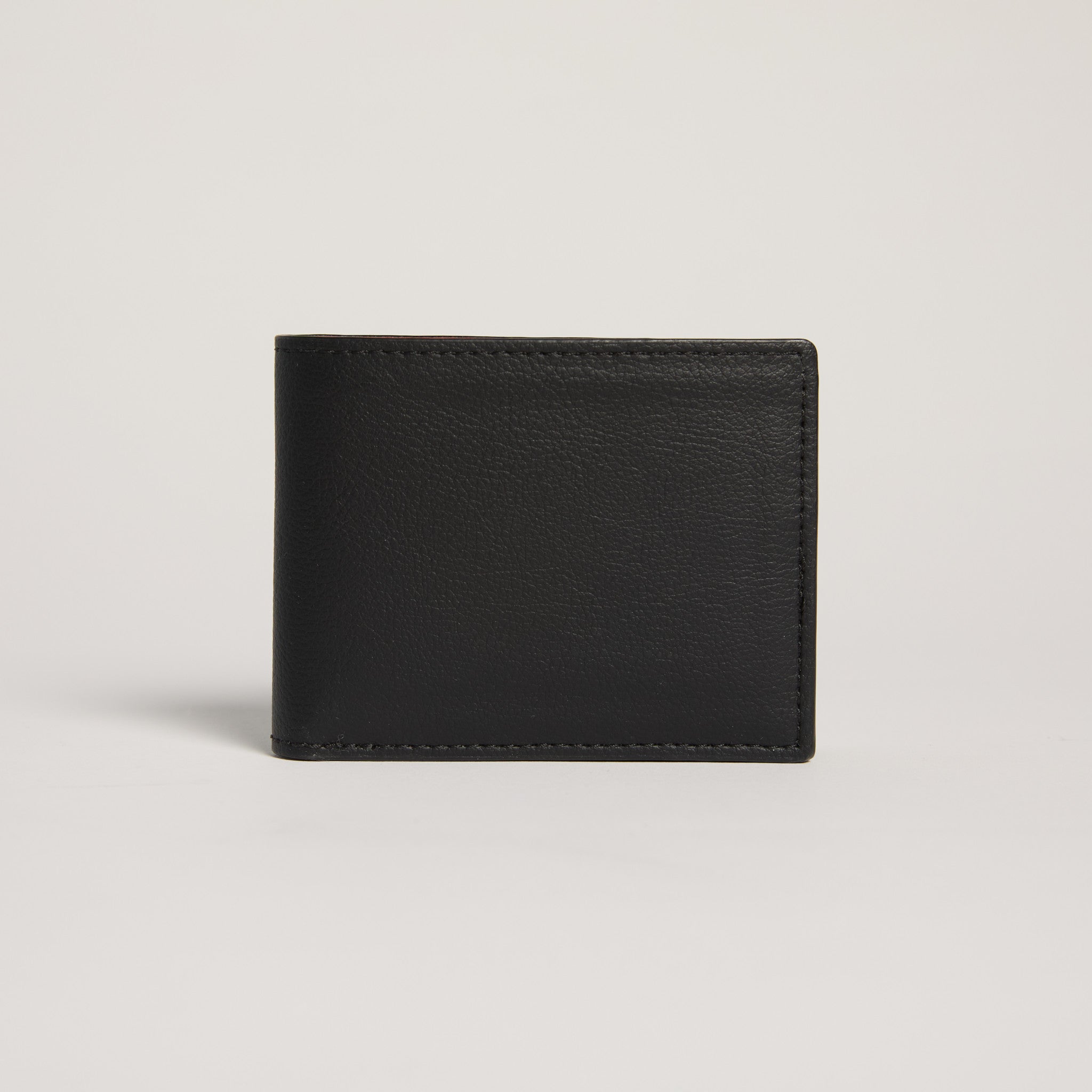 black vegan bifold wallet