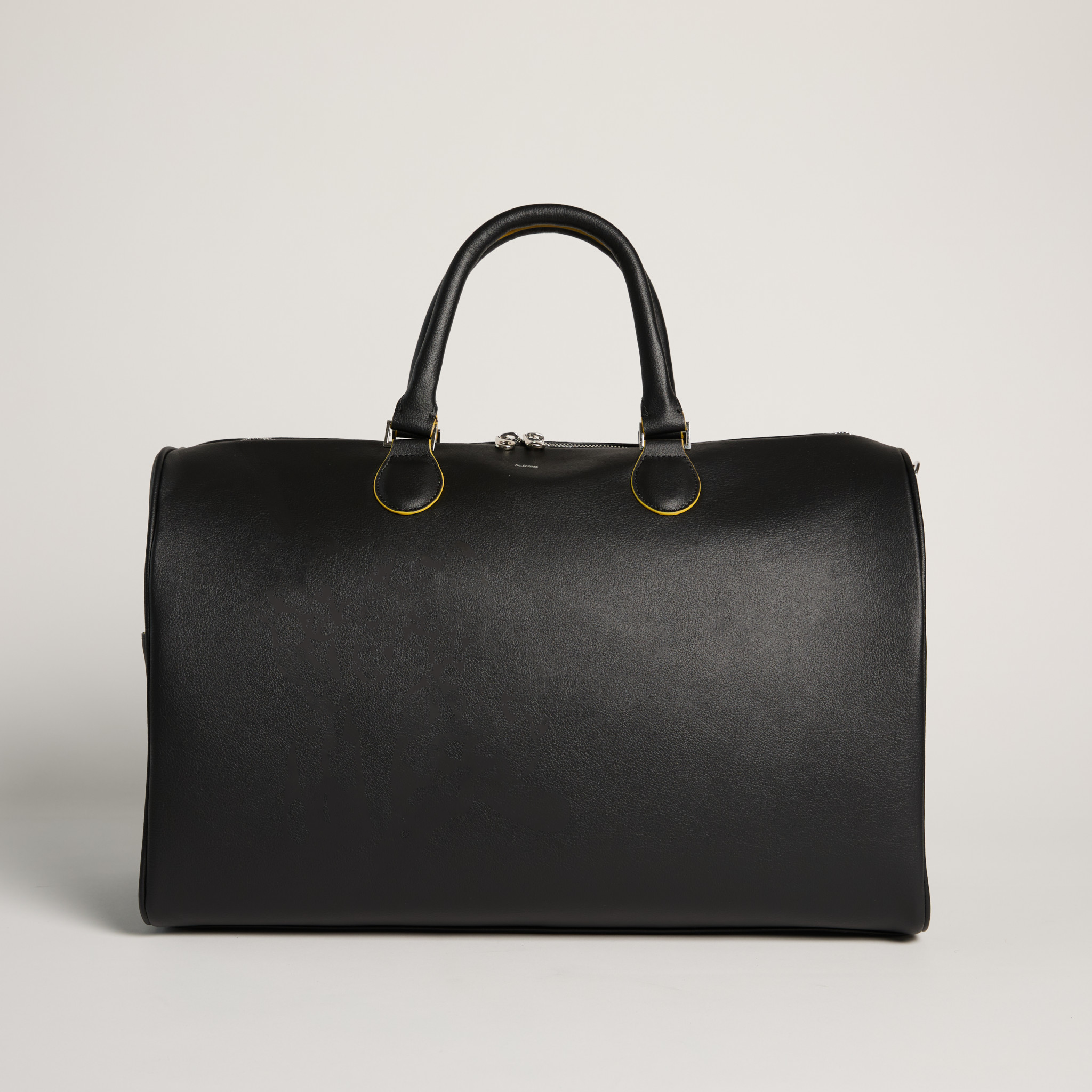 black vegan apple leather travel bag