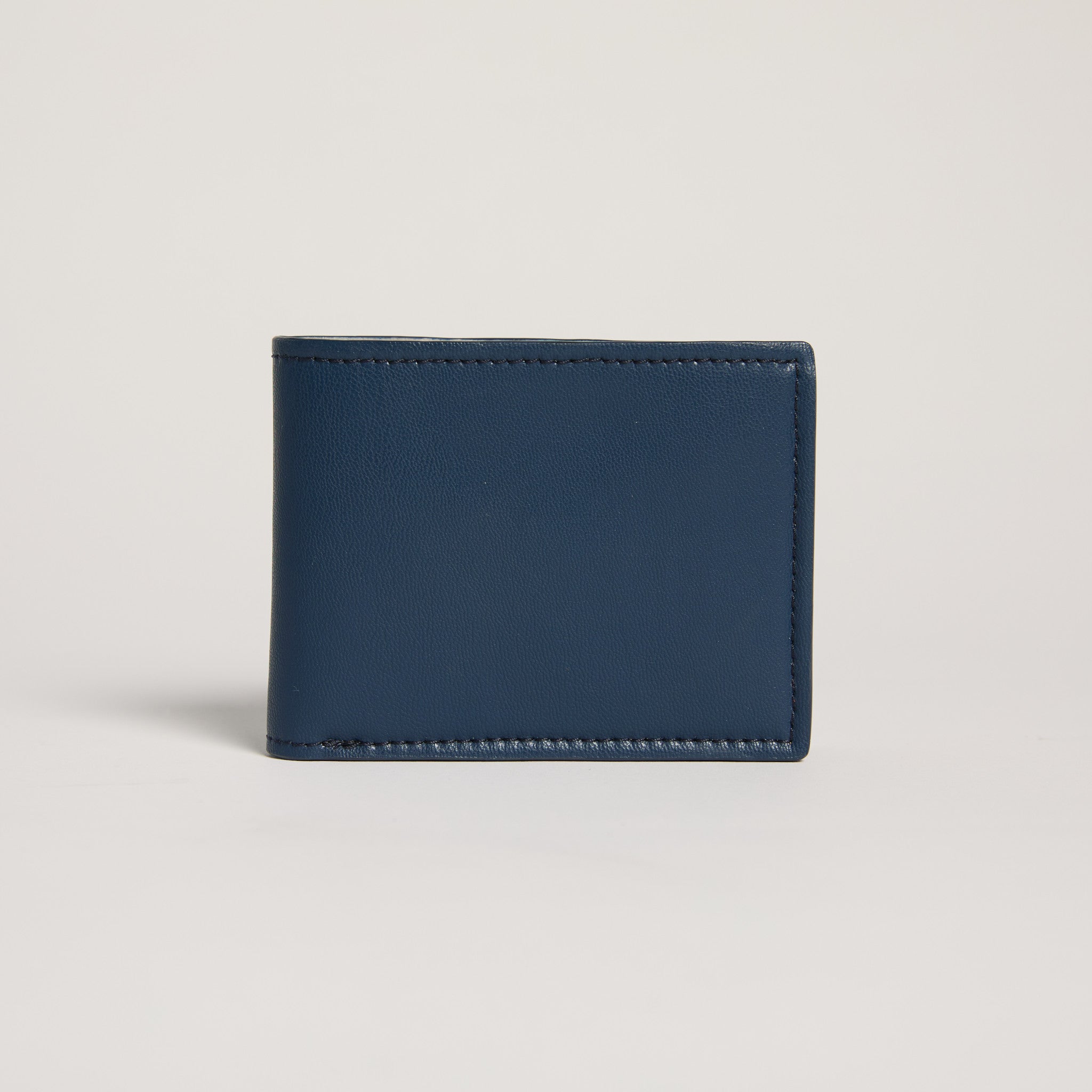 vegan apple leather navy bifold wallet for men