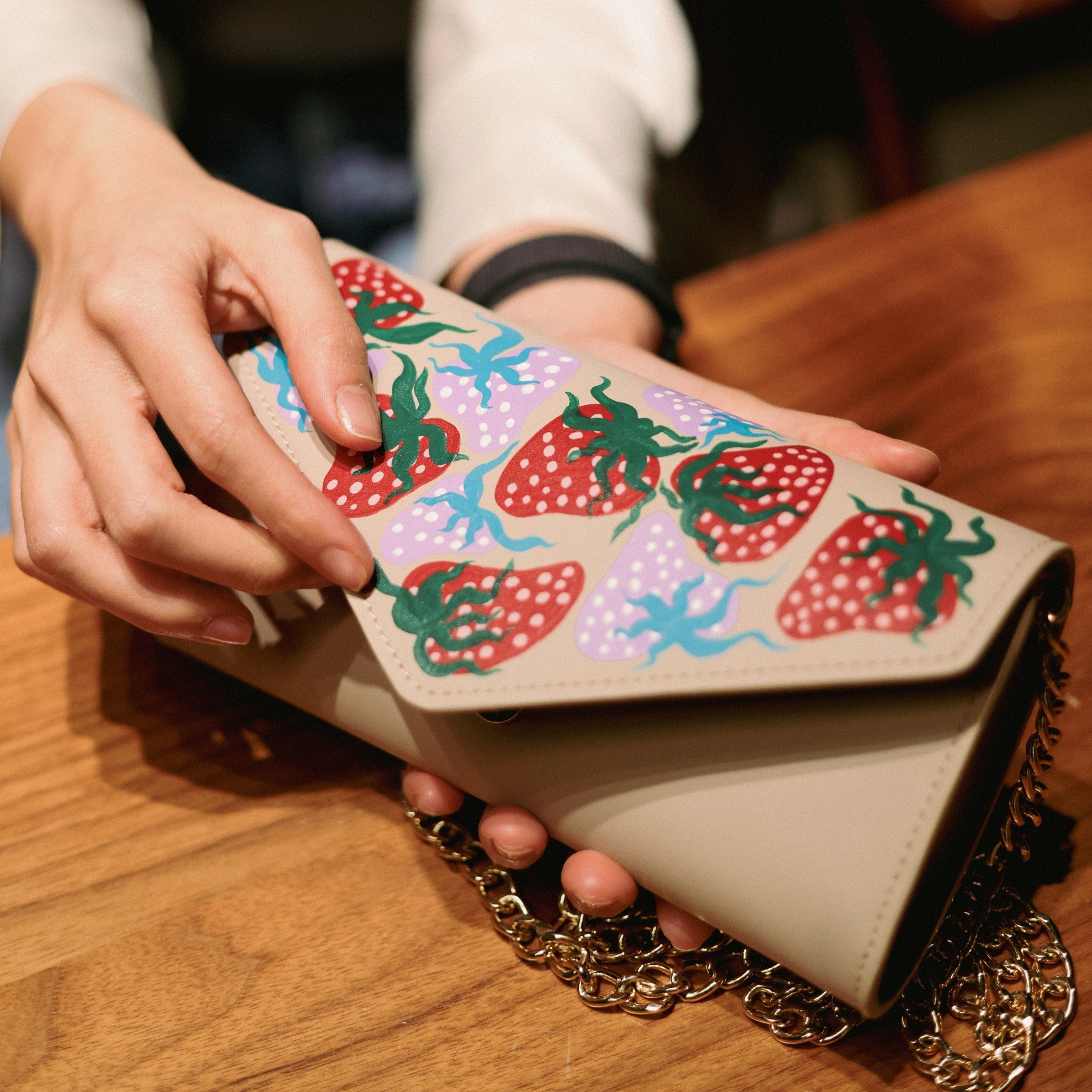 "Strawberry" Gala Clutch / Wallet-on-Chain