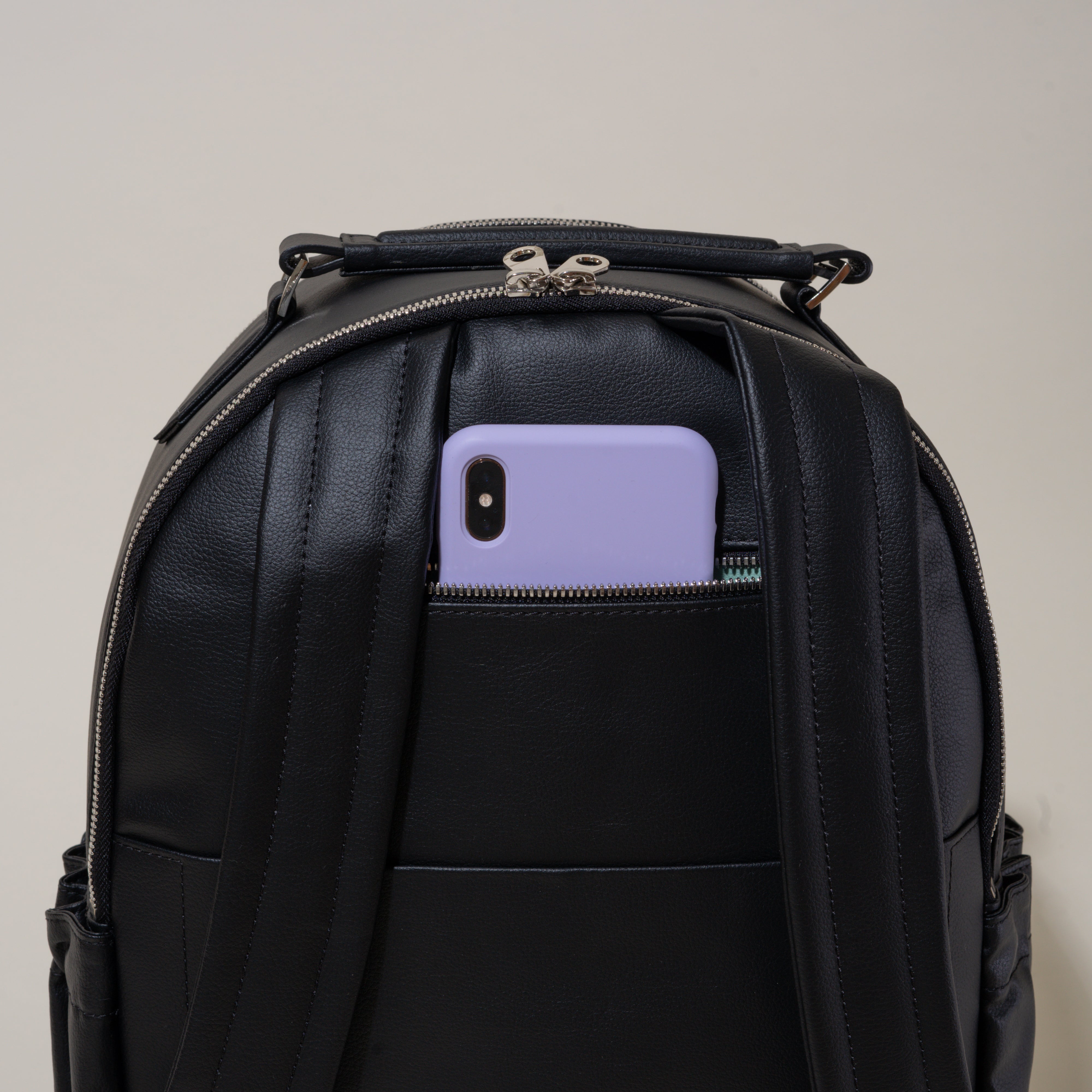 Allegorie Designs Apple Skin Backpack integrated Phone Pocket Close up